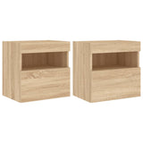 TV Wall Cabinets with LED Lights 2 pcs Sonoma Oak 40x30x40 cm 837174