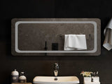LED Bathroom Mirror Transparent 90 x 50 cm Tempered Glass 42045839