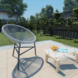 Moon Chair Grey Polyethylene Rattan Moon Chair Round Modern 44481