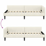 Corner Bed Frame with Headboard Cream 80 cm x 200 cm Velvet 42016141