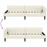 Corner Bed Frame Cream 100 x 200 cm Velvet and Engineered wood 42016171