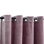 Blackout Curtains with Rings 2pcs Velvet Antique Pink 140x245cm 134522