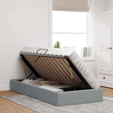 Storage Bed with Headboard Light Grey 90 x 190 cm Fabric 3370043