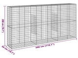 Gabion Basket with Cover 300x50x200 cm Galvanised Iron 3295168