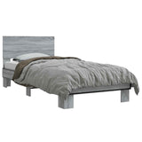Bed Frame with Headboard Grey Sonoma 80 x 200 cm 8009086