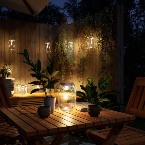ZNTS Solar Glass Light for Outdoor 12 pcs Warm White 4008204