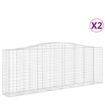 Arched Gabion Baskets 2 pcs 400x50x140/160 cm Galvanised Iron 3145982