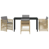 Garden Dining Set 5 pcs Beige Powder-Coated Steel 3380670
