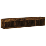 TV Cabinets with LED Lights 2 pcs Smoked Oak 80x30x30 cm 837150