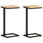 ZNTS Side Tables 2 pcs 31.5x24.5x64.5 cm Rough Mango Wood 321970