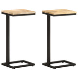 ZNTS Side Tables 2 pcs 31.5x24.5x64.5 cm Rough Mango Wood 321970