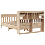 ZNTS Bed Frame without Mattress 140x190 cm Solid Wood Pine 3323272