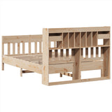 ZNTS Bed Frame without Mattress 140x190 cm Solid Wood Pine 3323272