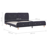 Bed Frame without Mattress Dark Grey Fabric 150x200 cm King Size 281099