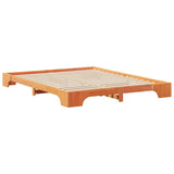 Bed Frame Brown 160 x 220 cm Solid Pine Wood 872925