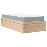 ZNTS Bed with Mattress 90x190 cm Single Solid Wood Pine 3281955