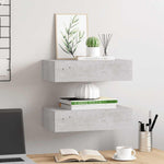 Wall Drawer Shelves 2 pcs Concrete Grey 40x23.5x10cm MDF 330252