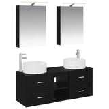 Bathroom Furniture Set 5 pcs Black Oak 3407072