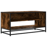 TV Cabinet Smoked Oak 91x40x46 cm Engineered Wood and Metal 848886