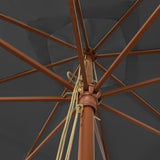 Garden Parasol Anthracite Polyester, Solid hardwood, Laminated bamboo 363193