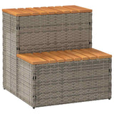 Hot Tub Step Grey 50x50x50,5 cm Poly Rattan and Solid Acacia 4103941