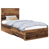 Bed Frame with Headboard Old Wood 90 x 190 cm Engineered Wood 3411366
