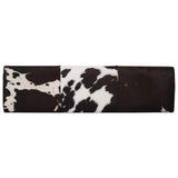 Bench 110 x 30 x 45 cm Real Leather Black and White 42042116