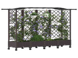 Raised Bed with Trellis and Roof Brown 203.5 x 40 x 129 cm PP 3423152
