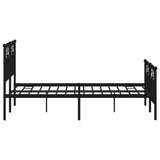 Metal Bed Frame without Mattress with Footboard Black 120x190cm 353454
