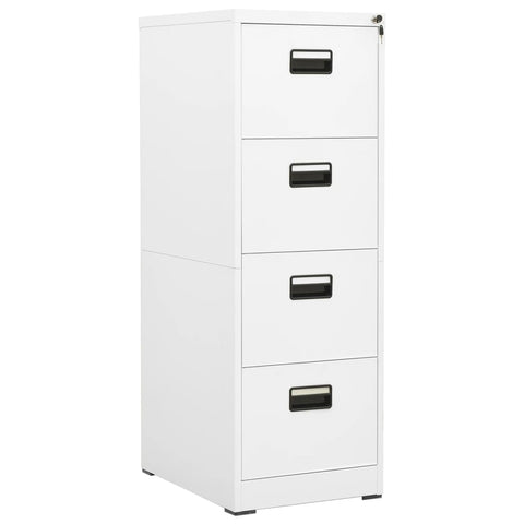 ZNTS Filing Cabinet White 46x62x133 cm Steel 336278