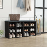Shoe Cabinet Set of 2 Black Engineered wood Medium Shoe Cabinet 808687