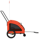 Pet Bike Trailer Orange and Grey Oxford Fabric and Iron 93984