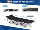 Folding Camping Cot Bed with Soft Pad, Portable Outdoor Cot, Adults Sleeping Bed for Home Office Nap 92690185