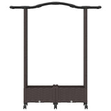 Raised Bed with Trellis and Roof Brown 124 x 40 x 129 cm PP 3423009