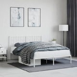 Metal Bed Frame without Mattress with Headboard White 140x200cm 374487