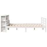 ZNTS Bookcase Bed without Mattress White 160x200 cm Solid Wood Pine 3322208