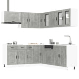 11 Piece Kitchen Cabinet Set Porto Concrete Grey Engineered Wood 3314935