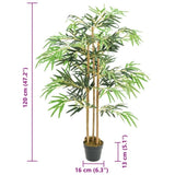 Artificial Bamboo Tree 730 Leaves 120 cm Green 358985