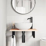 Basin Shelf Wall Mounted Steel and Solid Wood Oak 3302541