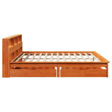 Bookcase Bed without Mattress Wax Brown 180x200 cm Super King Solid Wood Pine 3309802