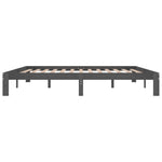 Bed Frame without Mattress Grey Solid Wood Pine 200x200cm 810387