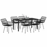 Garden Dining Set 7 pcs Black Powder-Coated Steel 3379188