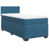 Box Spring Bed with Mattress Dark Blue 90x190 cm Velvet 3286202