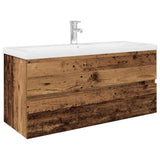 Sink Cabinet with Built-in Basin and Faucet Old Wood 3328937