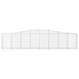 Arched Gabion Baskets 2 pcs 400x30x80/100 cm Galvanised Iron 3145813