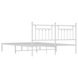 Metal Bed Frame without Mattress with Headboard White 180x200cm 353590