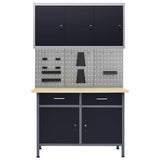 Workbench with Three Wall Panels and One Cabinet 3053438