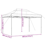 Foldable Party Tent Pop-Up Burgundy 440x292x315 cm 4004963