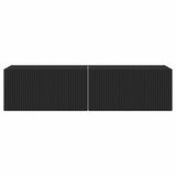 TV Wall Cabinet 2 pcs Black Engineered Wood 892192