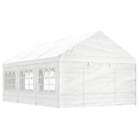 Gazebo with Roof White 6.69x4.08x3.22 m Polyethylene 3155487